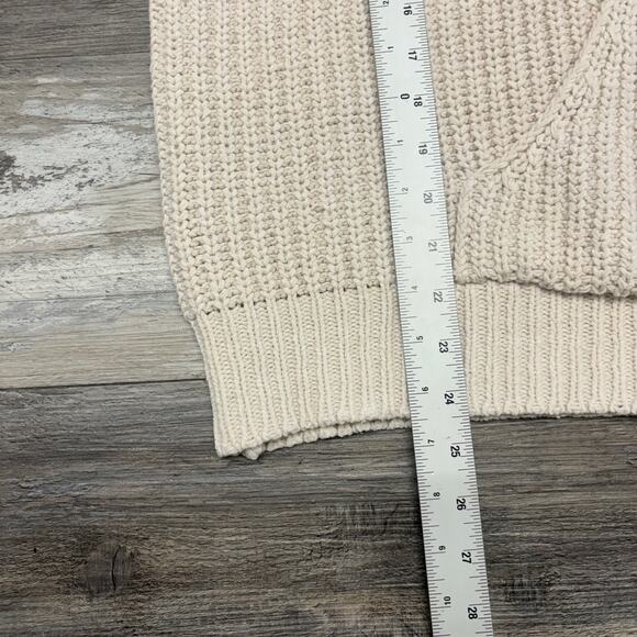 Pacsun 96 Cream Red Womens XL Chunky Waffle Knit Sweater Hooded Pullover Sweater - Picture 5 of 8